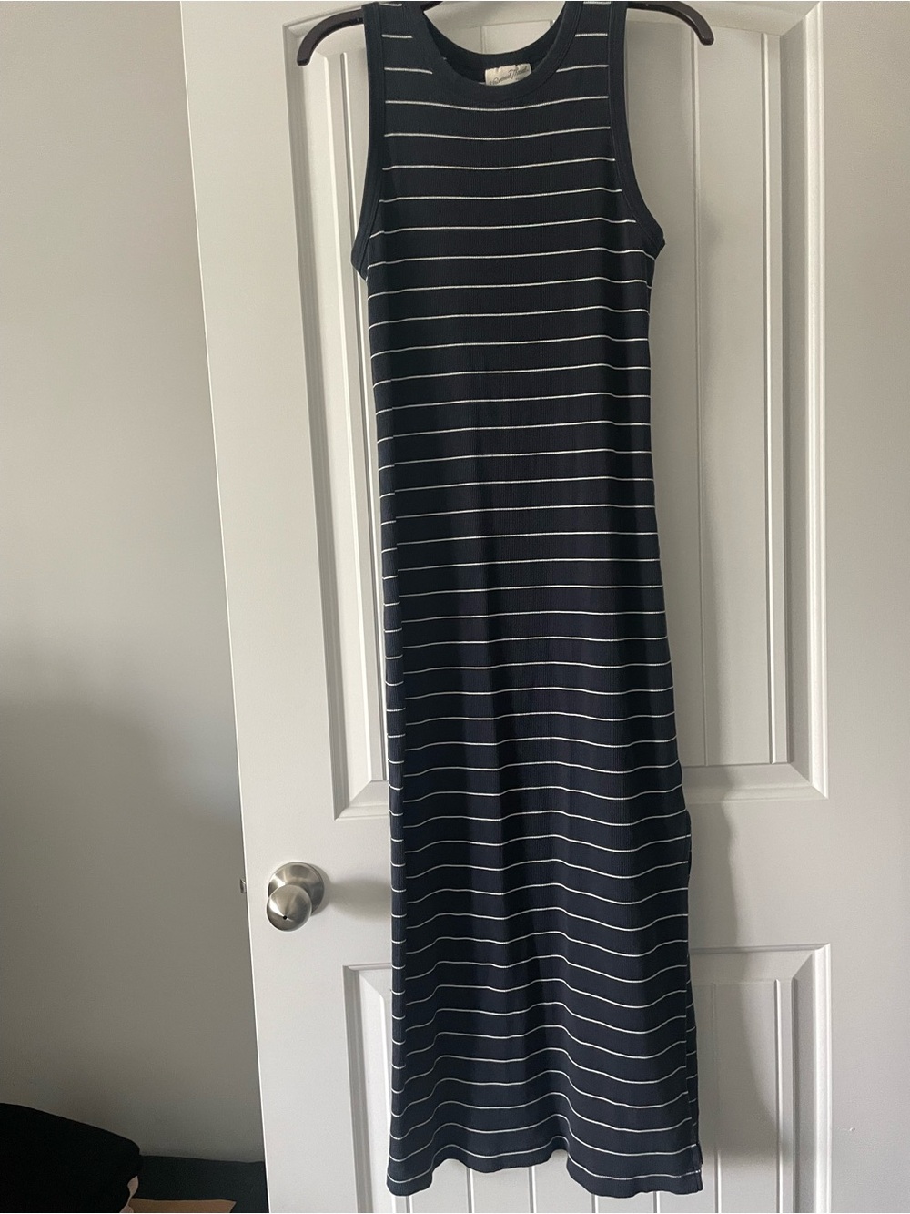 Universal Thread Sleeveless Navy and White Striped Maxi Dress